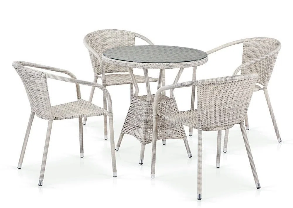 Комплект плетеной мебели T705ANT/Y137C-W85 4Pcs Latte