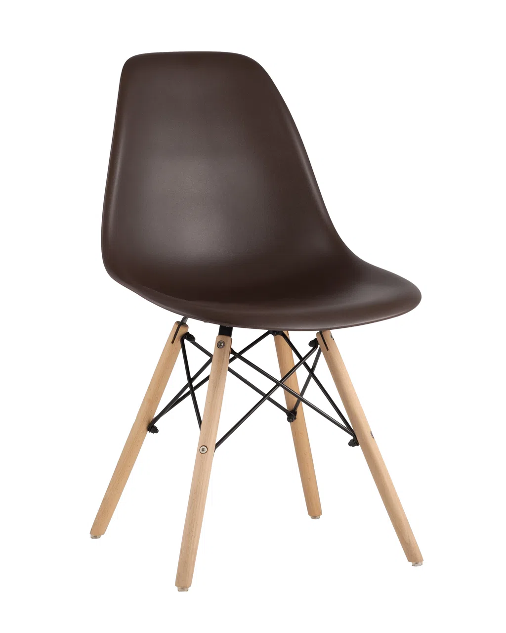 Стул Eames DSW коричневый с ножками из дерева