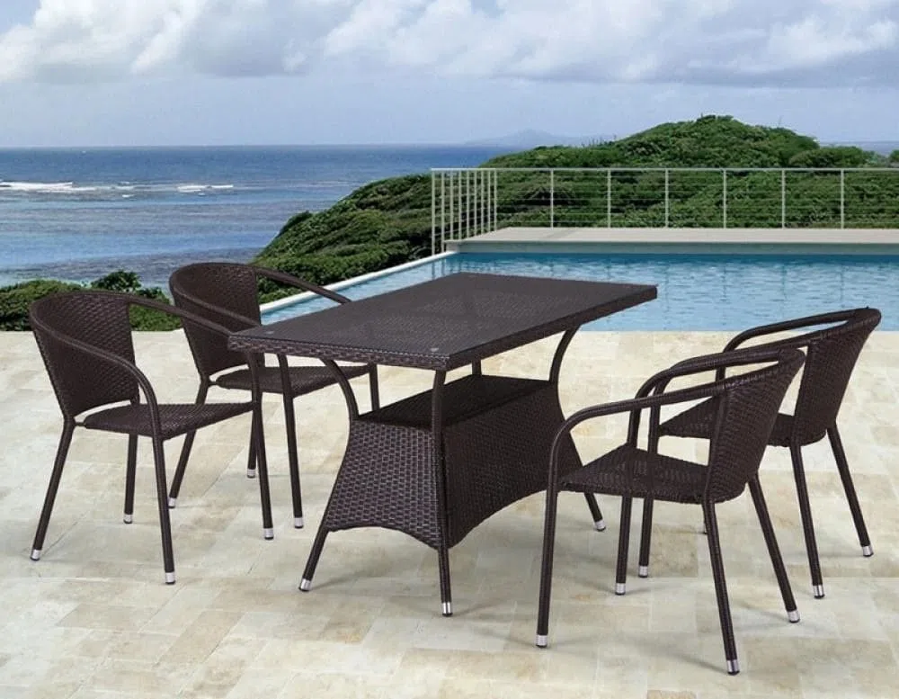 Комплект плетеной мебели T198D/Y137C-W53 Brown 4Pcs