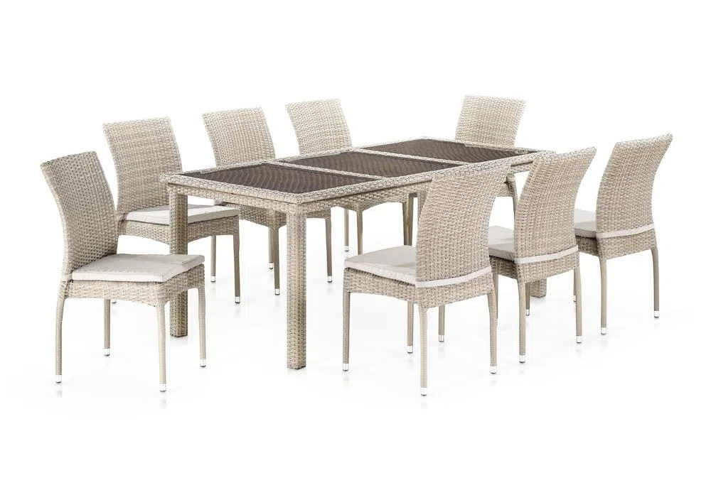 Комплект плетеной мебели T365/Y380C-W85 Latte (8+1)