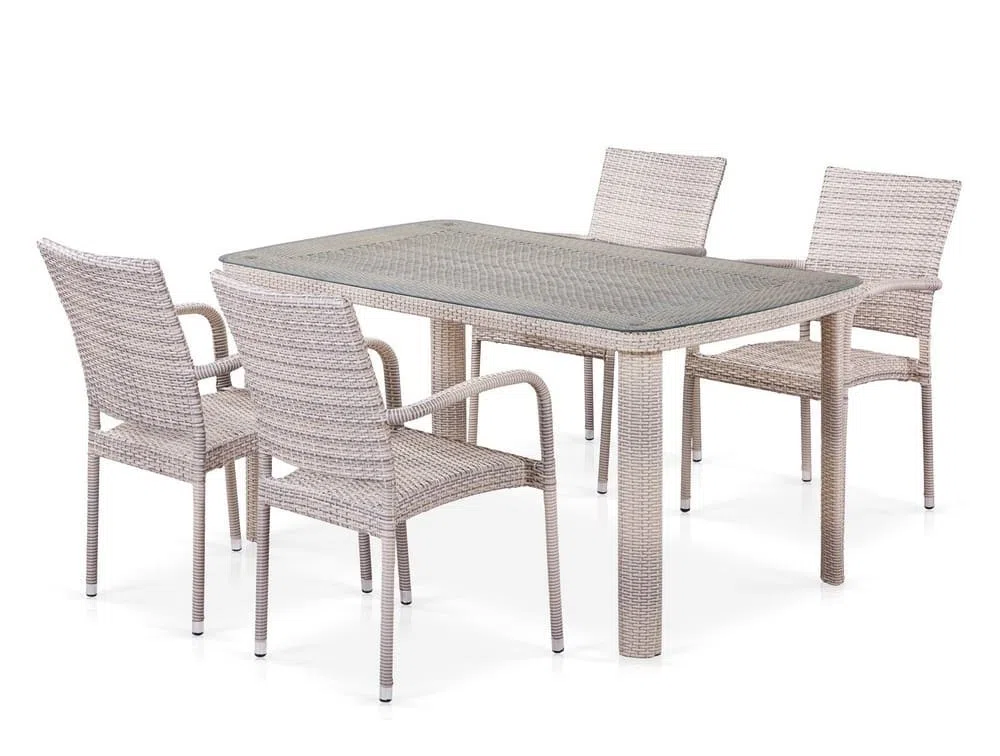 Комплект плетеной мебели T256C/Y376C-W85 Latte (4+1)