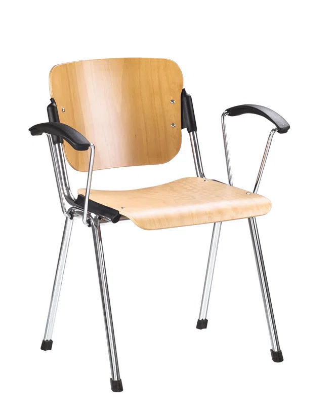 Стул Era arm wood chrome