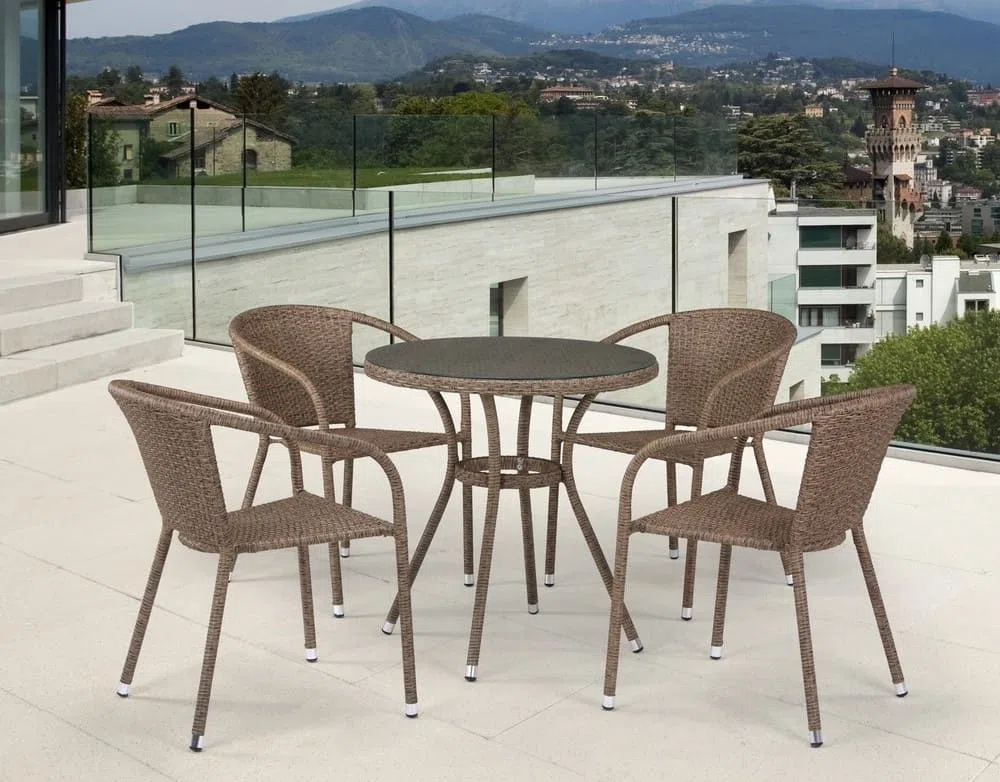 Комплект плетеной мебели T282ANT/Y137C-W56 Light Brown 4Pcs