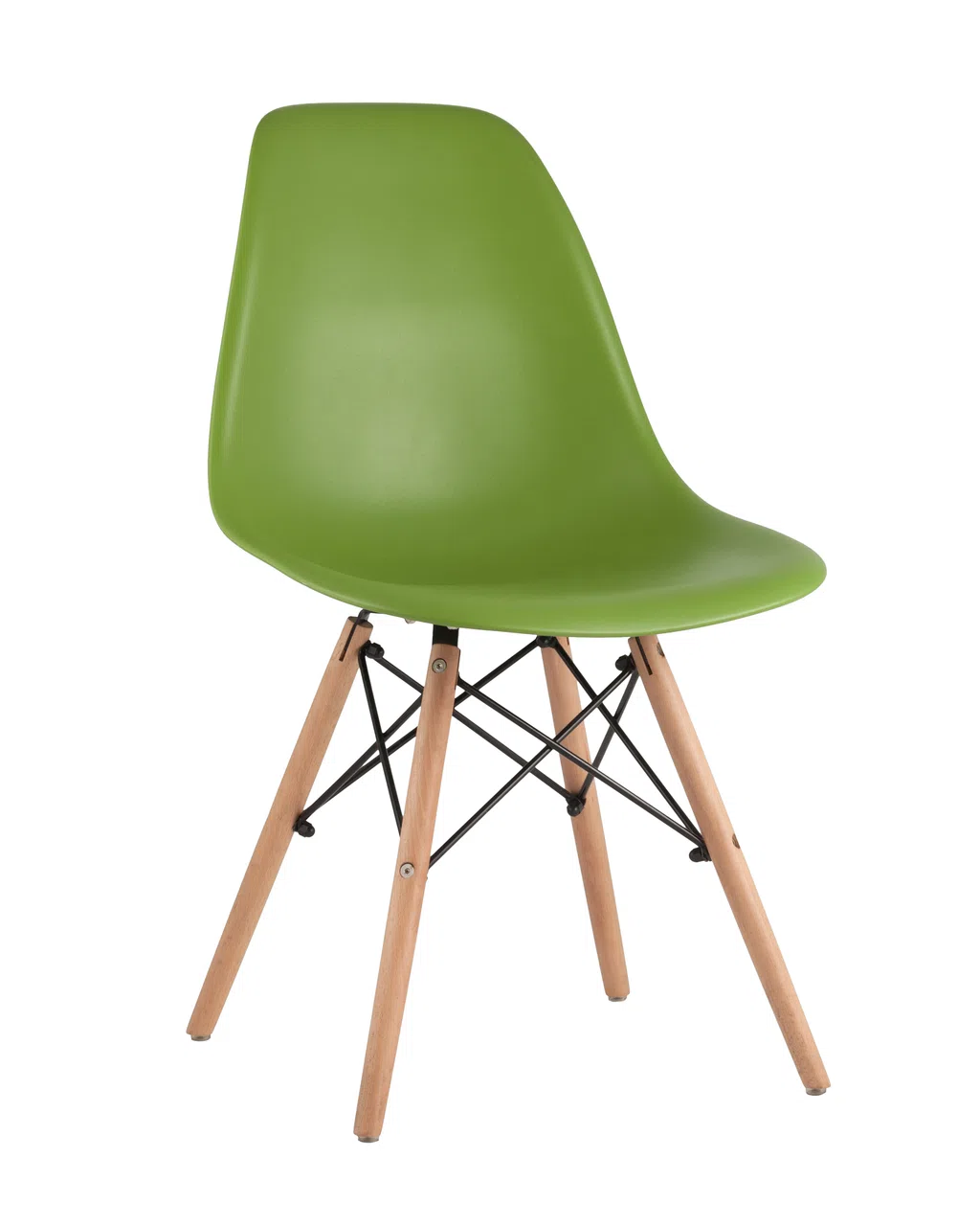 Стул Eames DSW зеленый с ножками из дерева