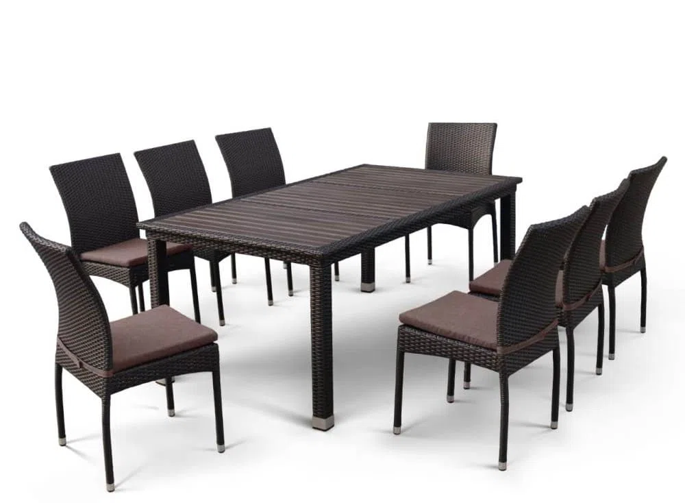 Комплект плетеной мебели T347/Y380A-W53 Brown (8+1)