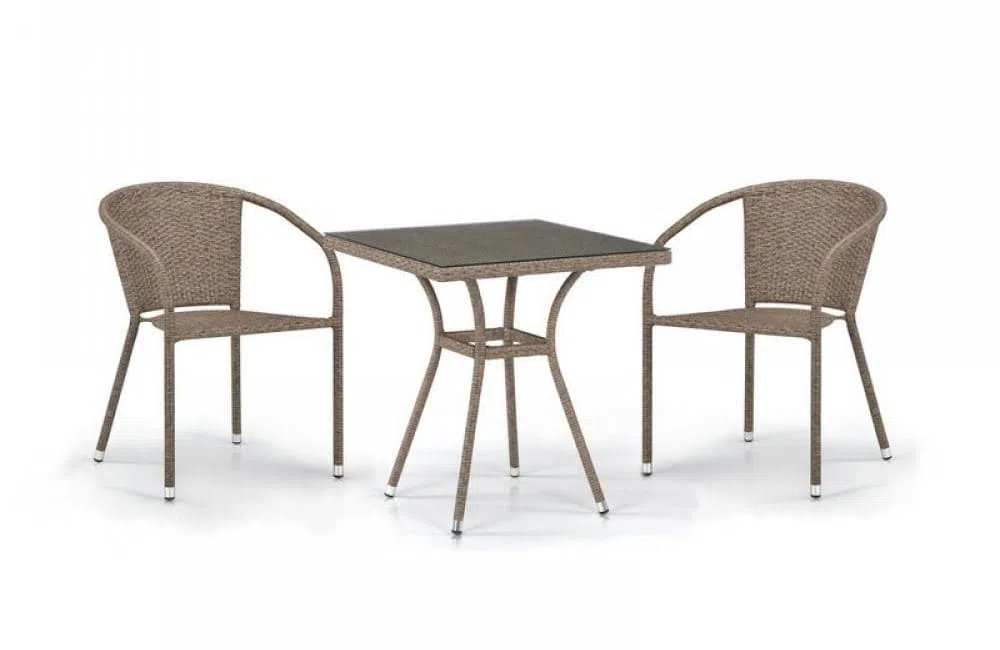 Комплект плетеной мебели T282BNT/Y137C-W56 Light brown 2Pcs