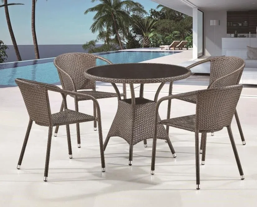 Комплект плетеной мебели 197ANS-W53/Y137C-W53 Brown 4Pcs
