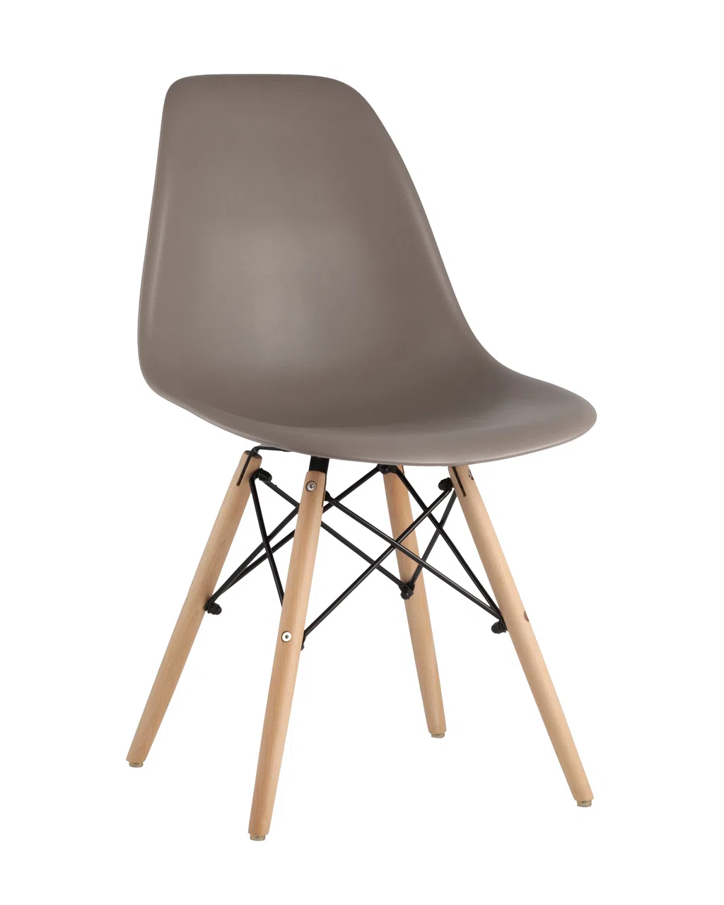 Стул Eames DSW темно-бежевый с ножками из дерева
