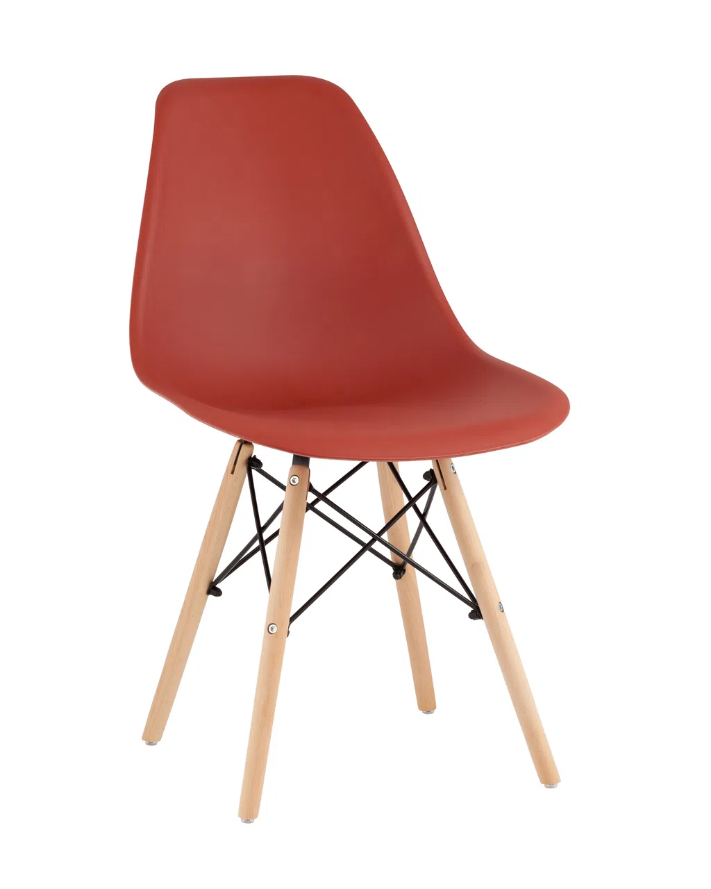 Стул Eames DSW терракотовый с ножками из дерева