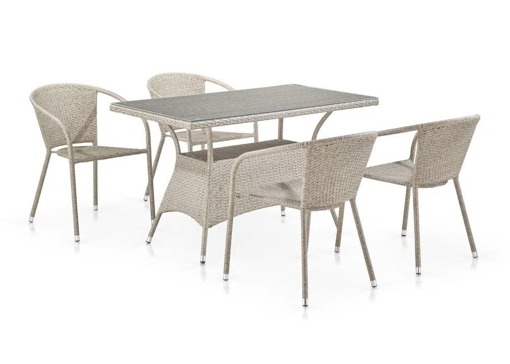 Комплект плетеной мебели T198D/Y137C-W85 Latte (4+1)