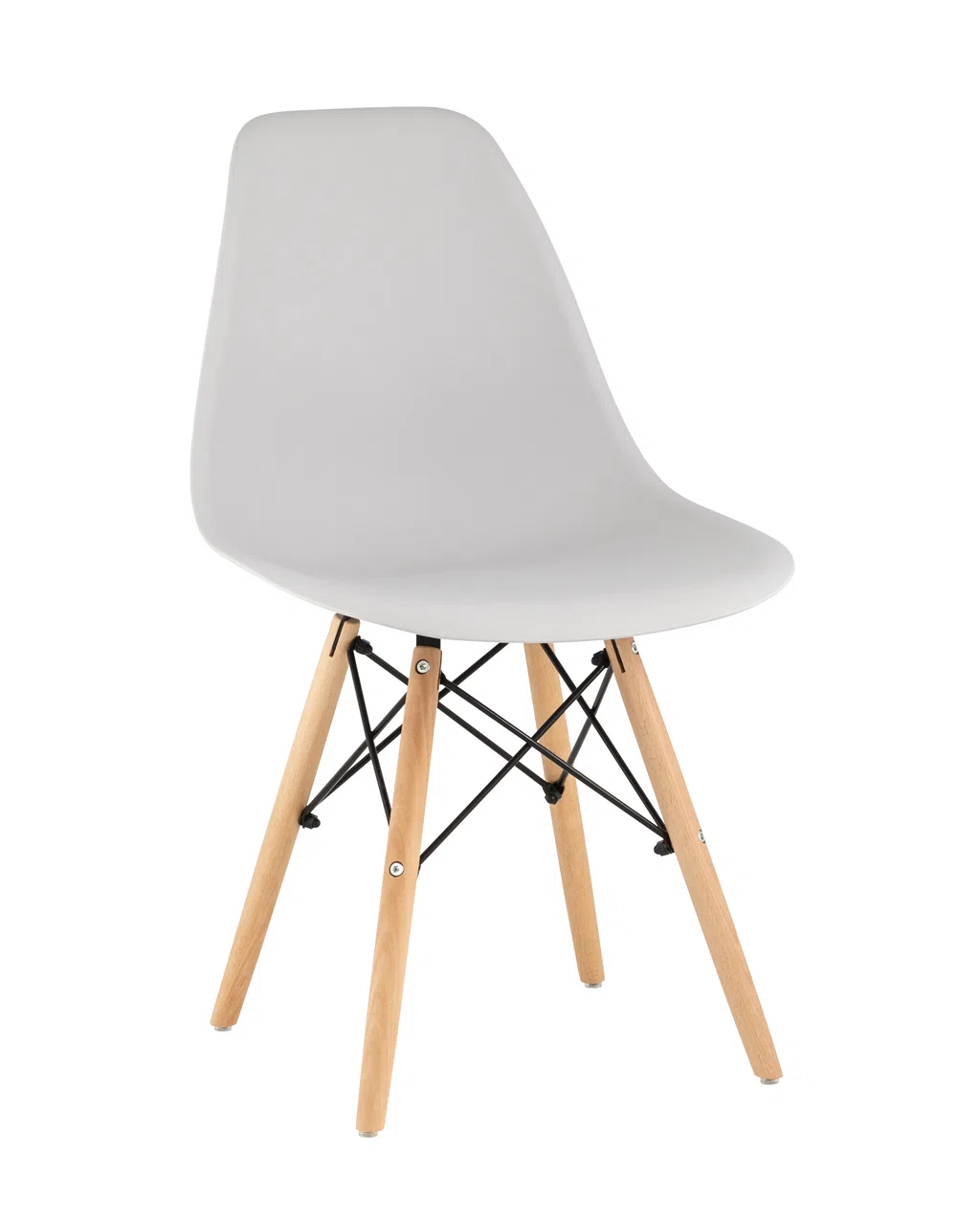 Стул Eames DSW светло-серый с ножками из дерева