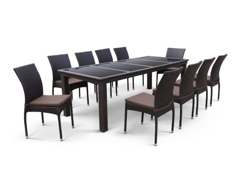 Комплект плетеной мебели T438/Y380A-W53 Brown (10+1)