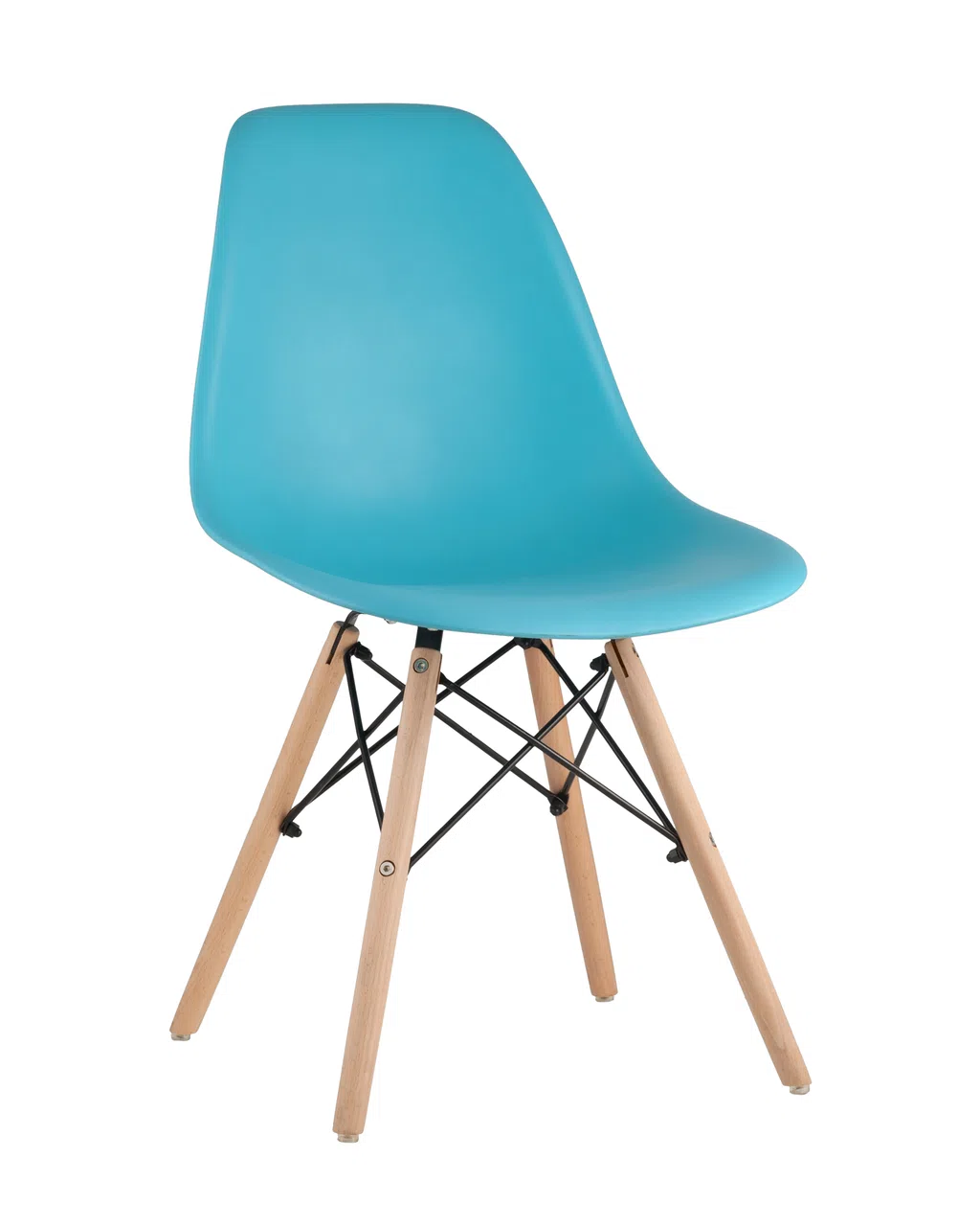 Стул Eames DSW бирюзовый  с ножками из дерева
