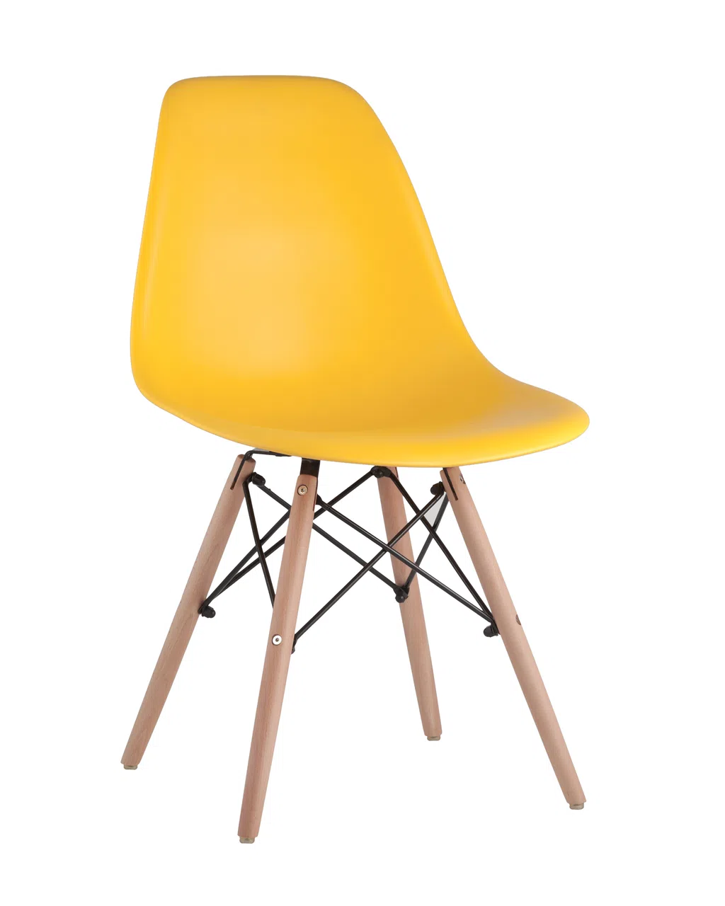 Стул Eames DSW желтый с ножками из дерева