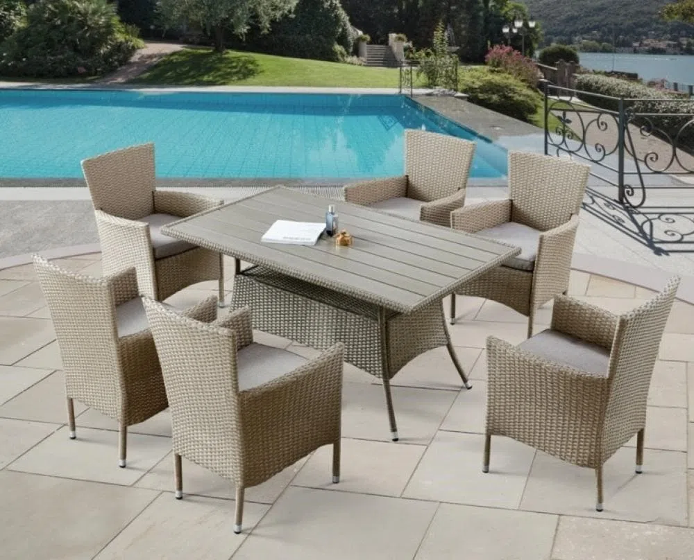 Комплект плетеной мебели AFM-195-6Pcs Beige (6+1)