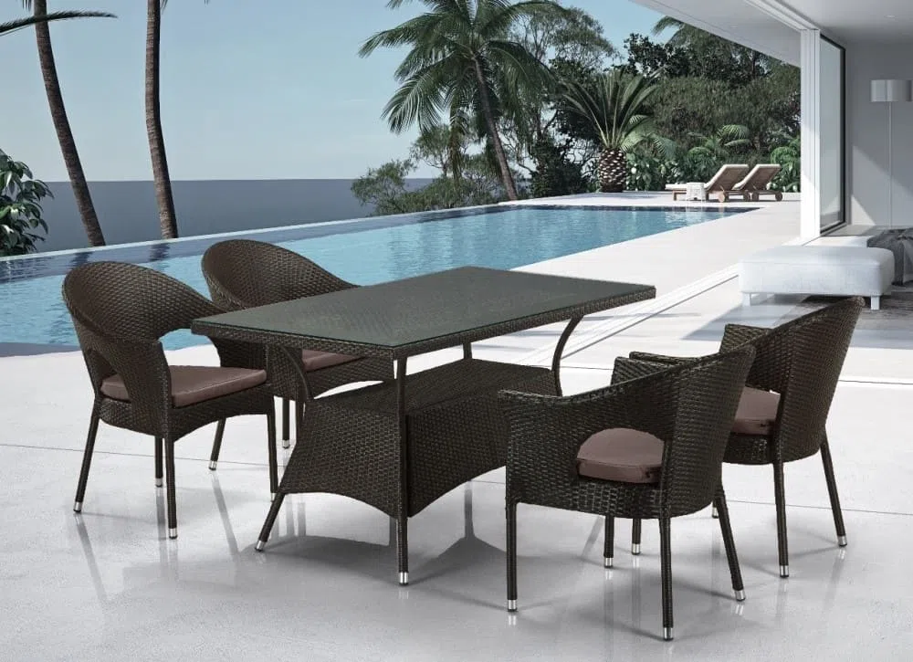 Комплект плетеной мебели T198A/Y79A-W53 4 Pcs Brown (4+1)