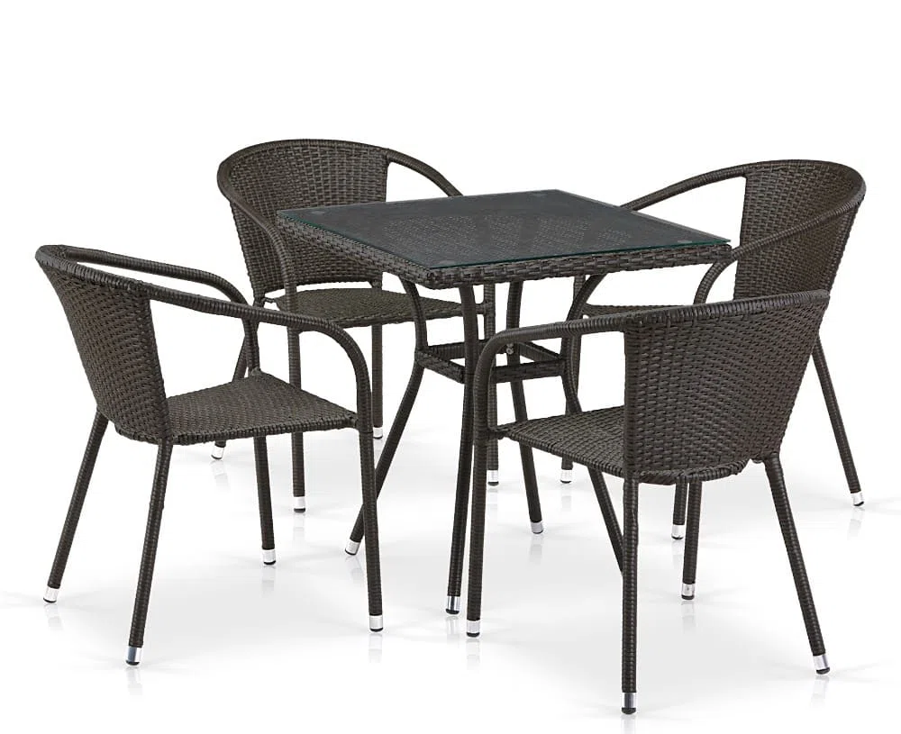 Комплект плетеной мебели T282BNT/Y137C-W53 Brown 4Pcs