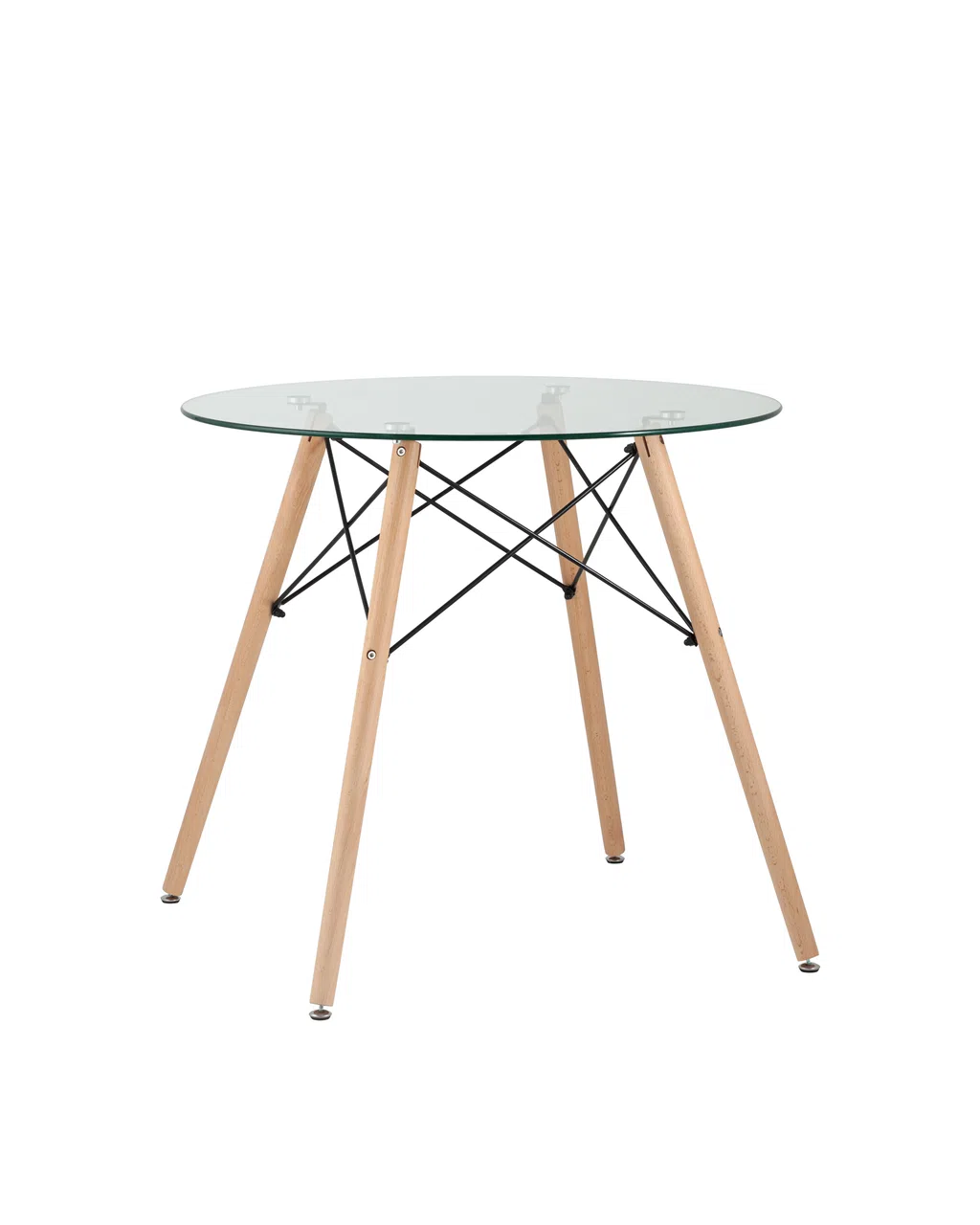 Стол круглый EAMES DSW NEW D 80 прозрачный стеклянный