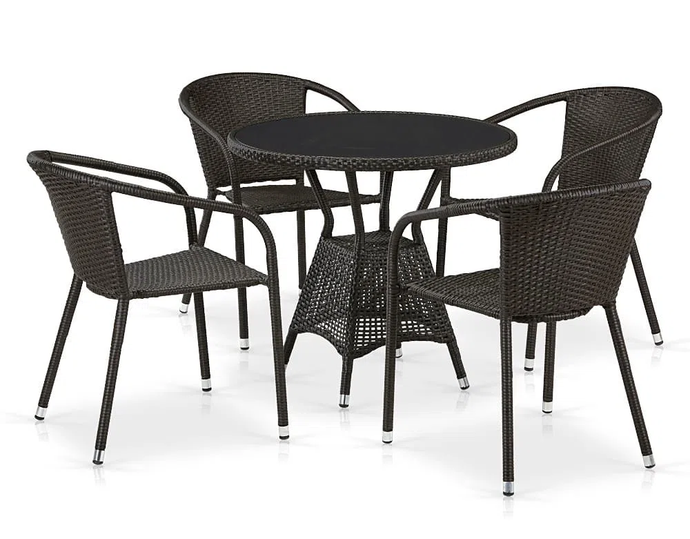 Комплект плетеной мебели T707ANS/Y137C-W53 4Pcs Brown