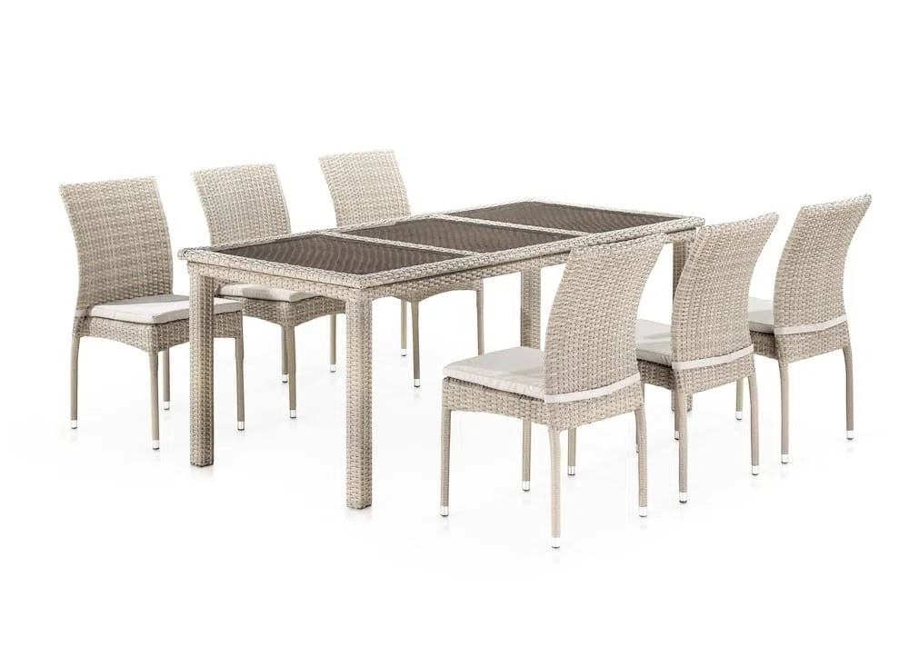 Комплект плетеной мебели T365/Y380C-W85 Latte (6+1)