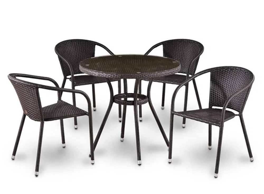 Комплект плетеной мебели T282ANT/Y137C-W53 Brown (4+1)