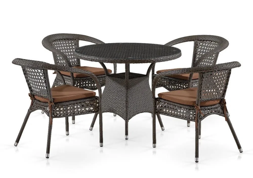 Комплект плетеной мебели T220CT/Y32-W53 Brown 4Pcs (4+1)