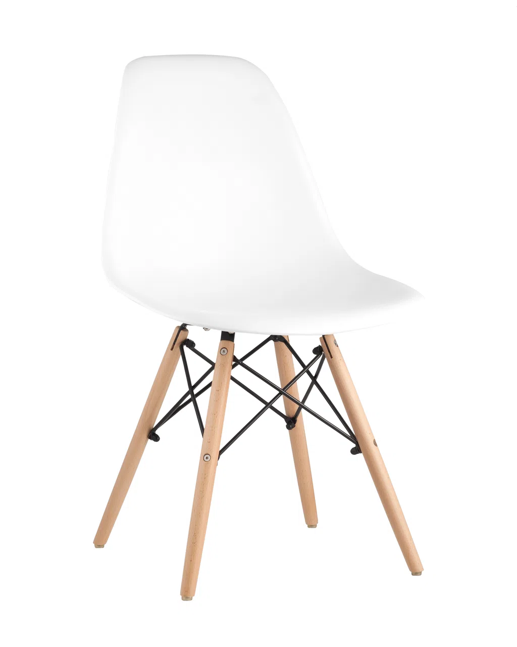 Стул Eames DSW белый с ножками из дерева