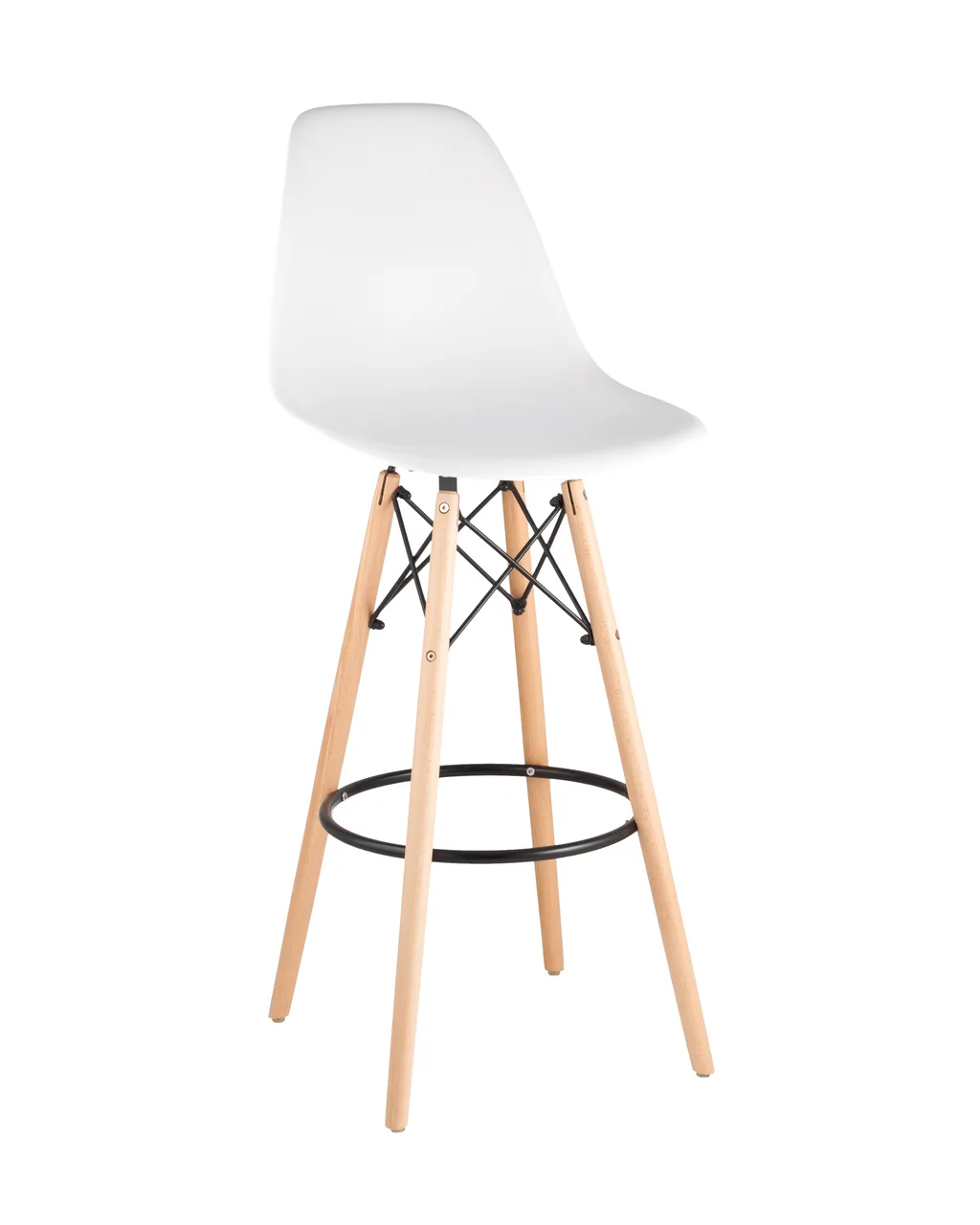 Стул Eames DSW барный белый на деревянных ножках